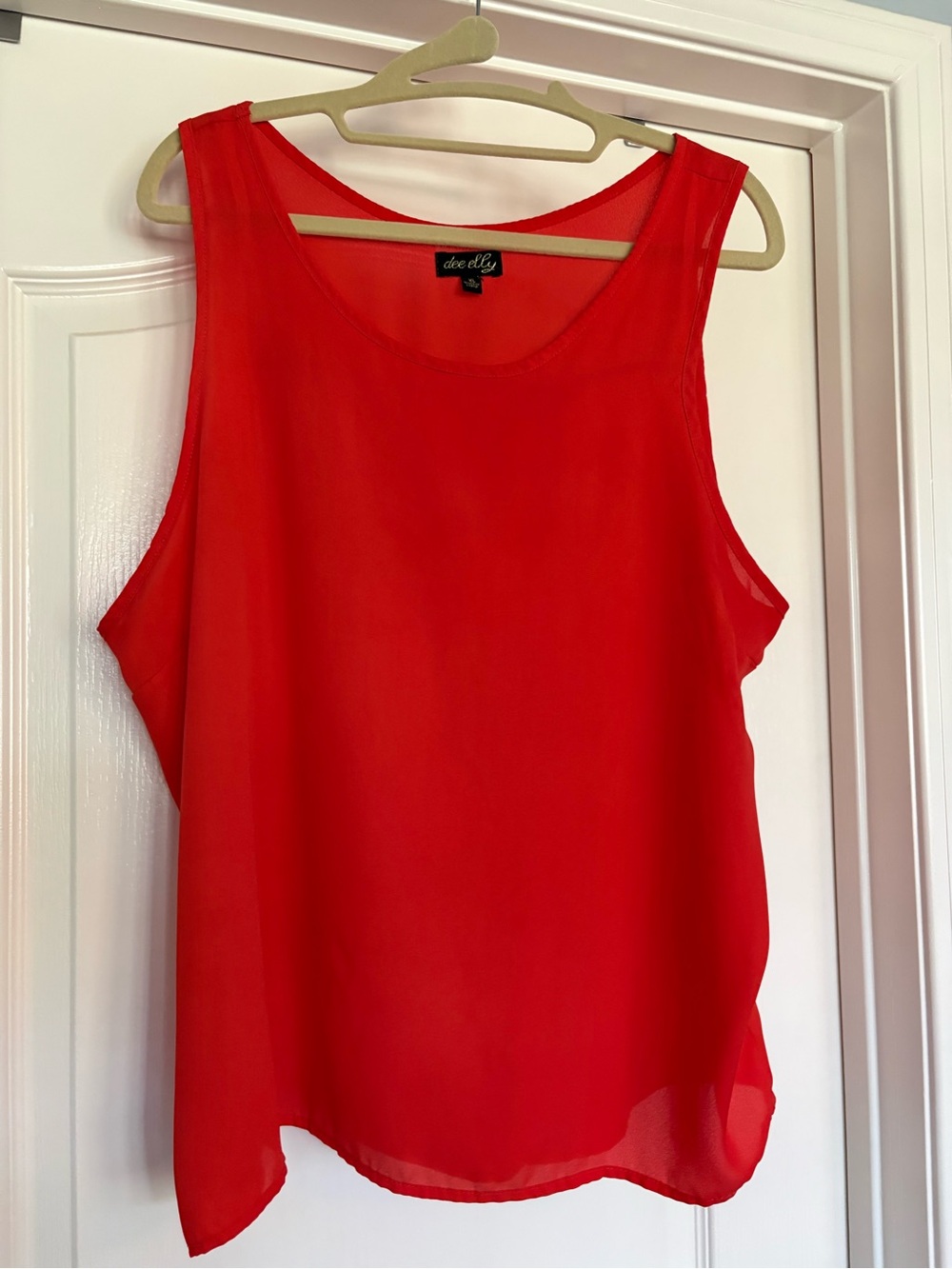 dee elle Red Sheer Sleeveless Camisole